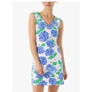 MAHI GOLD Womens Paradise Dress Hydrangea Walk in Blue Size Medium